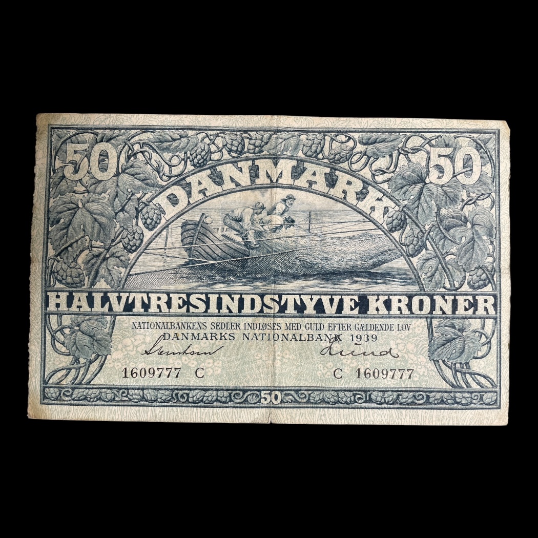 50 Kr 1939C Danmark Sieg: 108 Pick: 32 Kv: 1