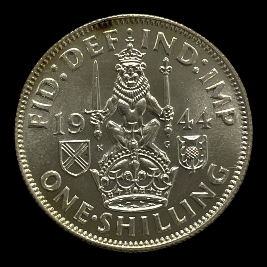 1 Shilling 1944 UK (Scottish crest) Standard cirkulationsmønter Sølv (.500) 5,66 Gram