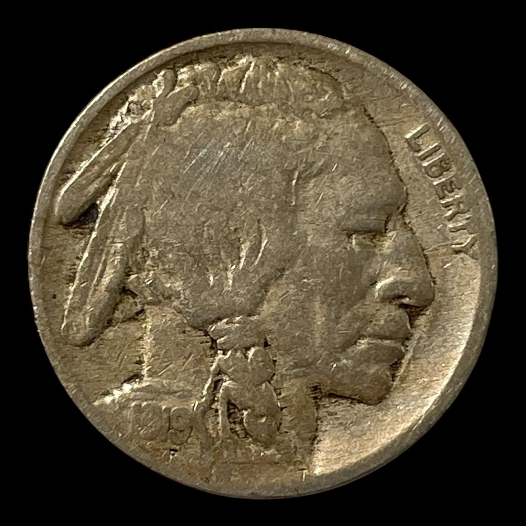 5 Cent 1919 USA Standard cirkulationsmønter Sammensætning Kobber-nikkel Vægt 5 Gram.
