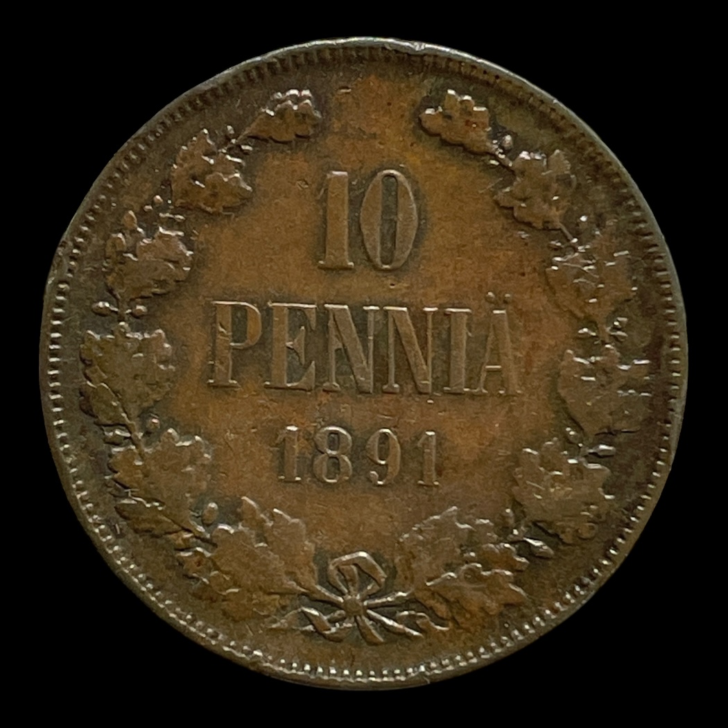 10 Pennia 1891 Finland