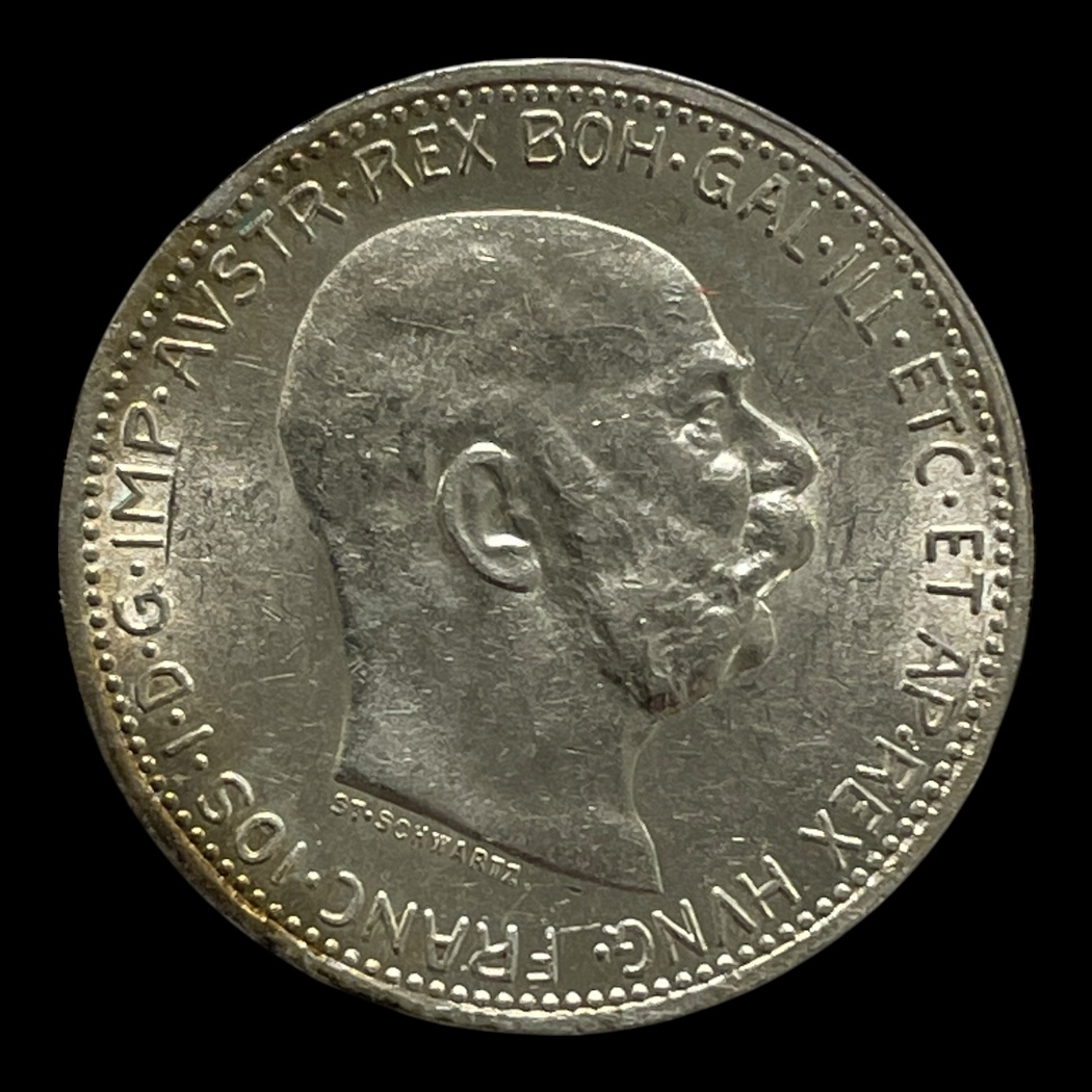 Østrig 1 Corona 1915 Type Cirkulerende erindringsmønter Sammensætning sølv (.835) Vægt 5 g