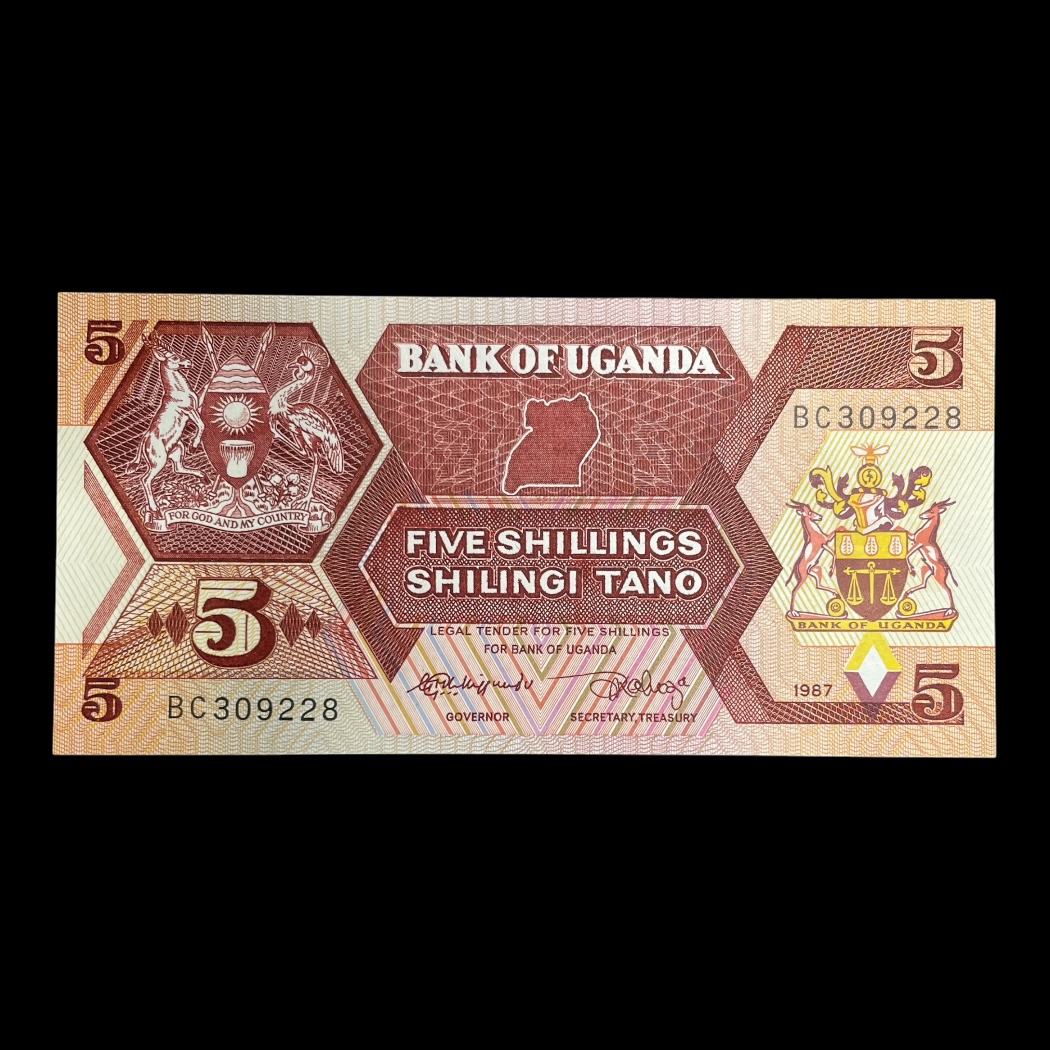 5 Shillings 1987 Uganda Pick: 27 Kv: Unc