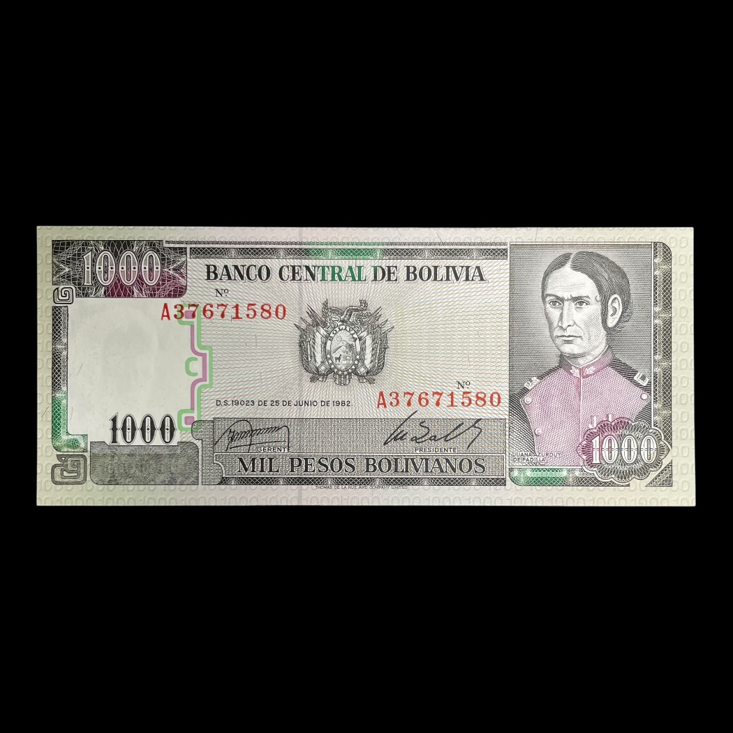 1000 Pesos Bolivianos 1982 Pick: 167 Kv: Unc