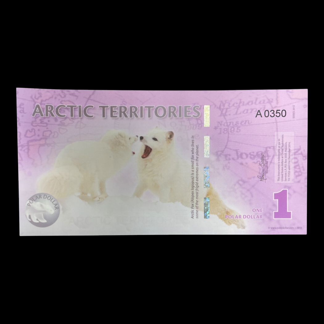 1 Polar Dollar 2012 Novelty seddel udgive til fordel for bevarelse af reservat i sydatlanten