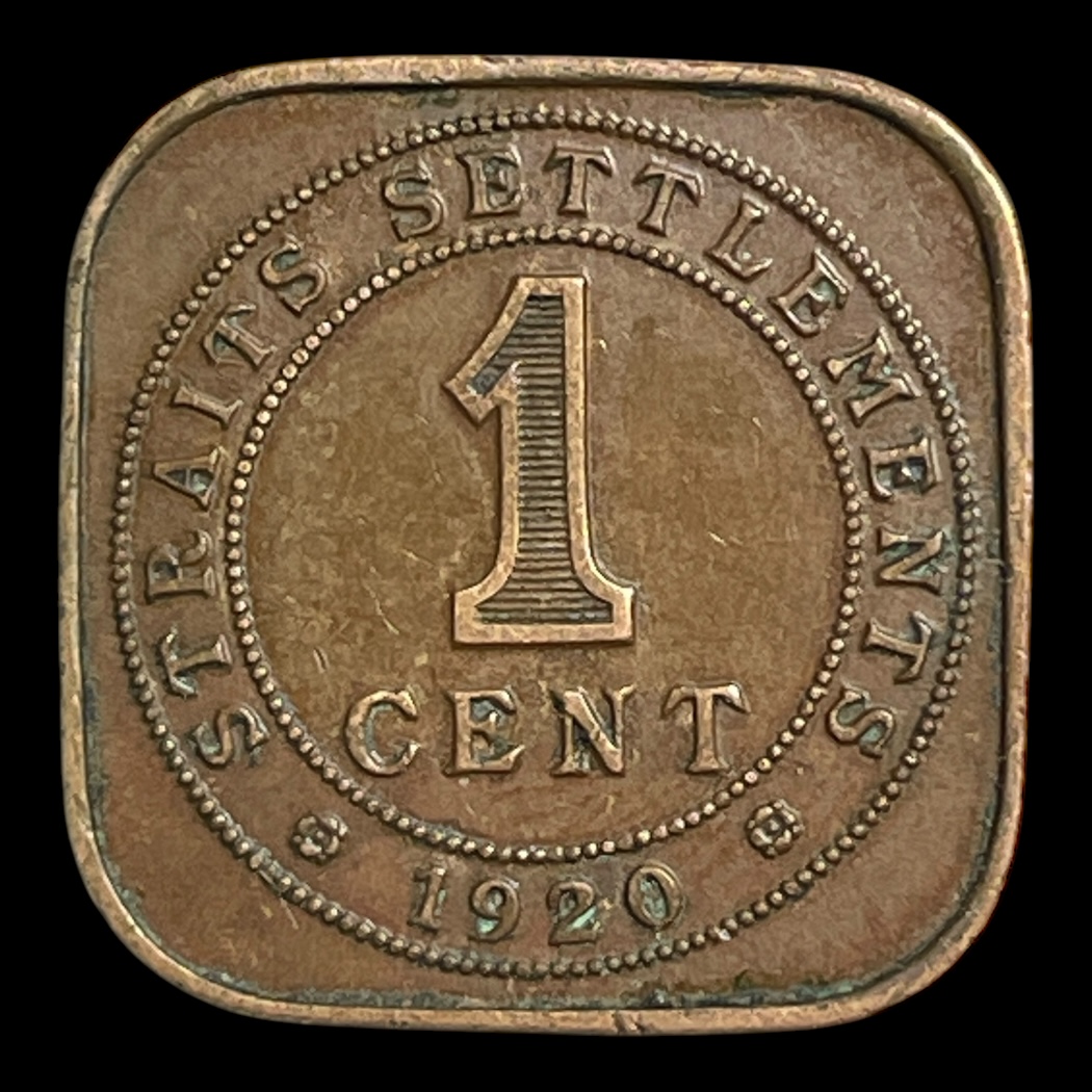 1 Cent 1920 Straits Settlements Standard cirkulationsmønter Sammensætning Bronze Vægt 5,85 Gram