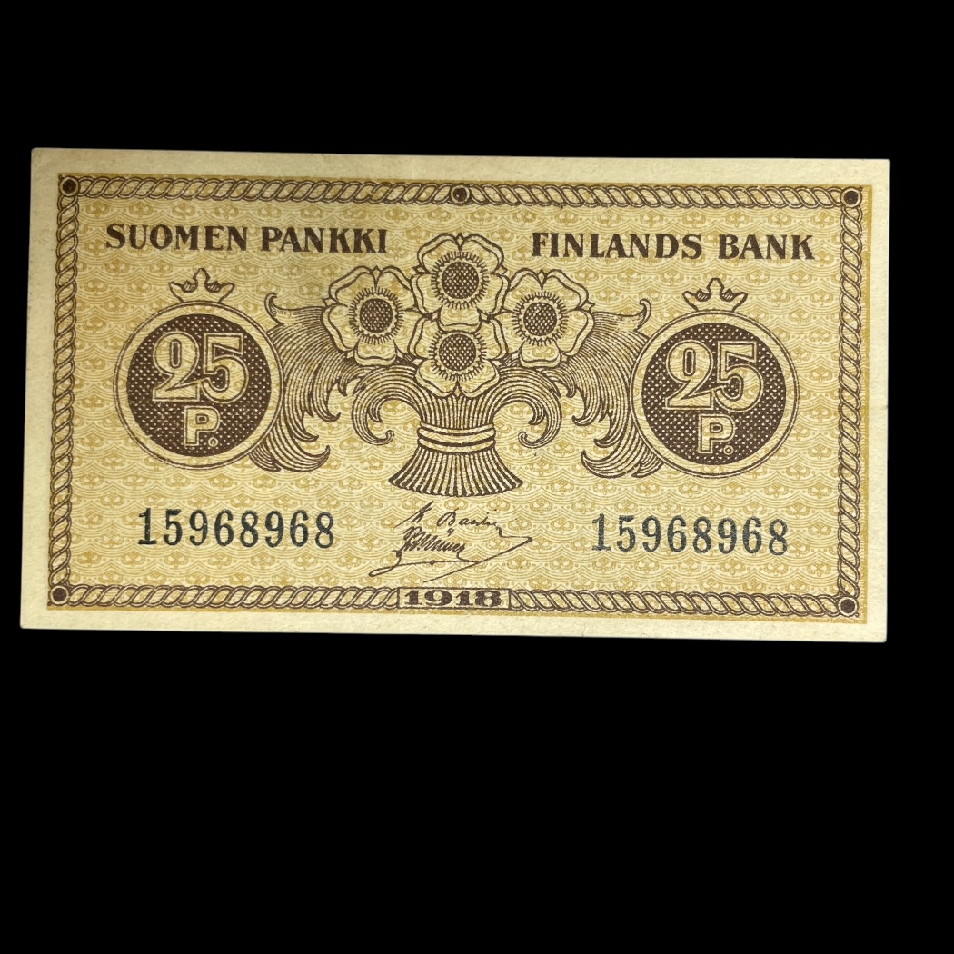 25 Pennia 1918 Finland Pick: 33 Kv: Unc