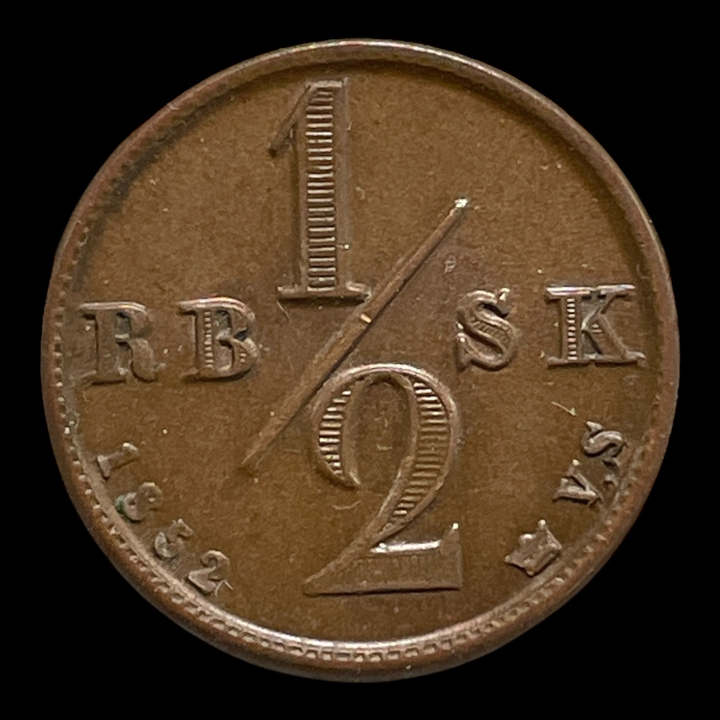 1/2 Rigsbankskilling 1852