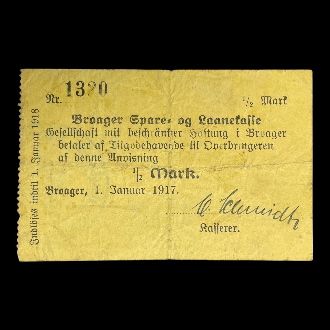 1/2 Mark 1917 Broager Nødseddel
