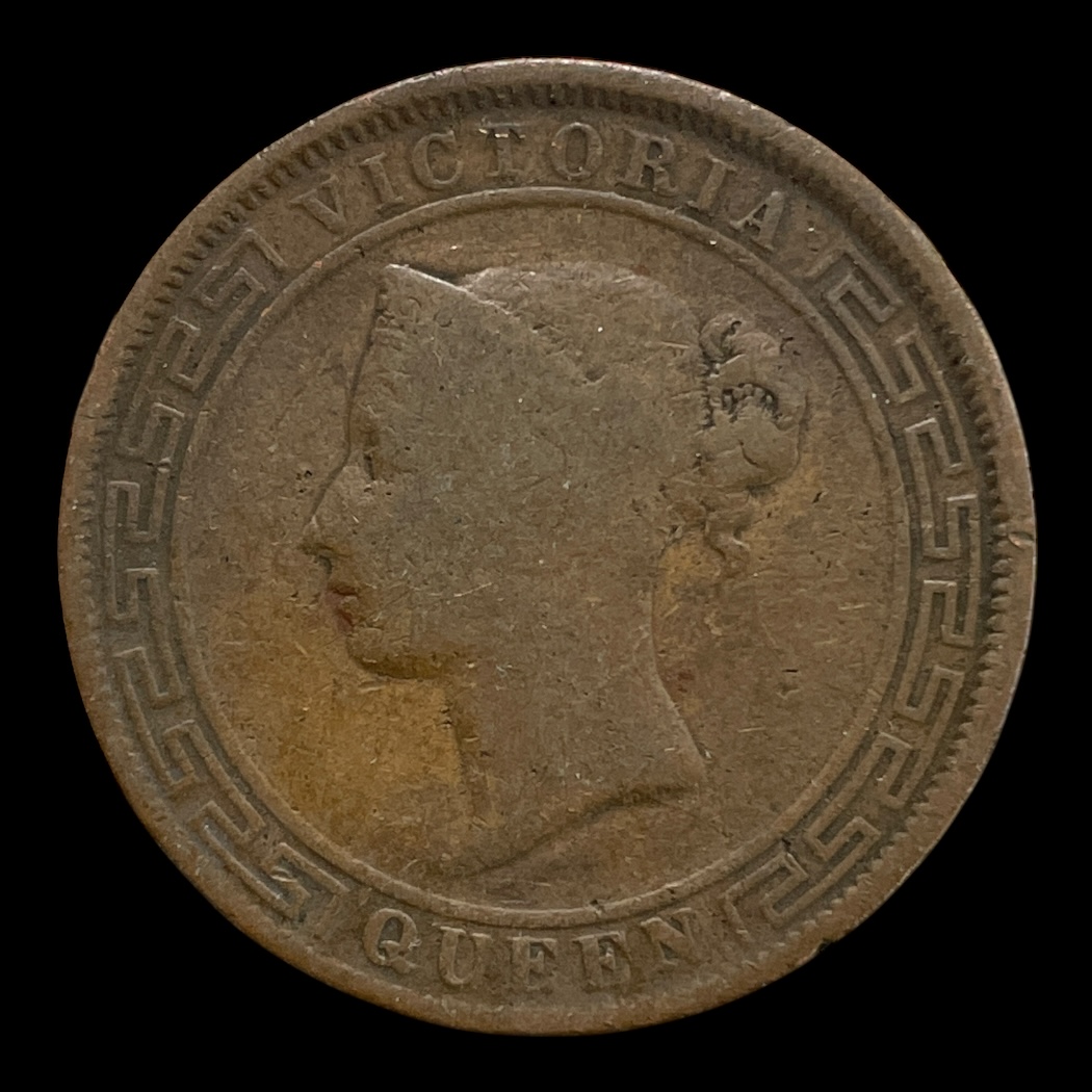 5 Cents 1870 Ceylon Standard cirkulationsmønter Sammensætning Kobber Vægt 18,6 Gram