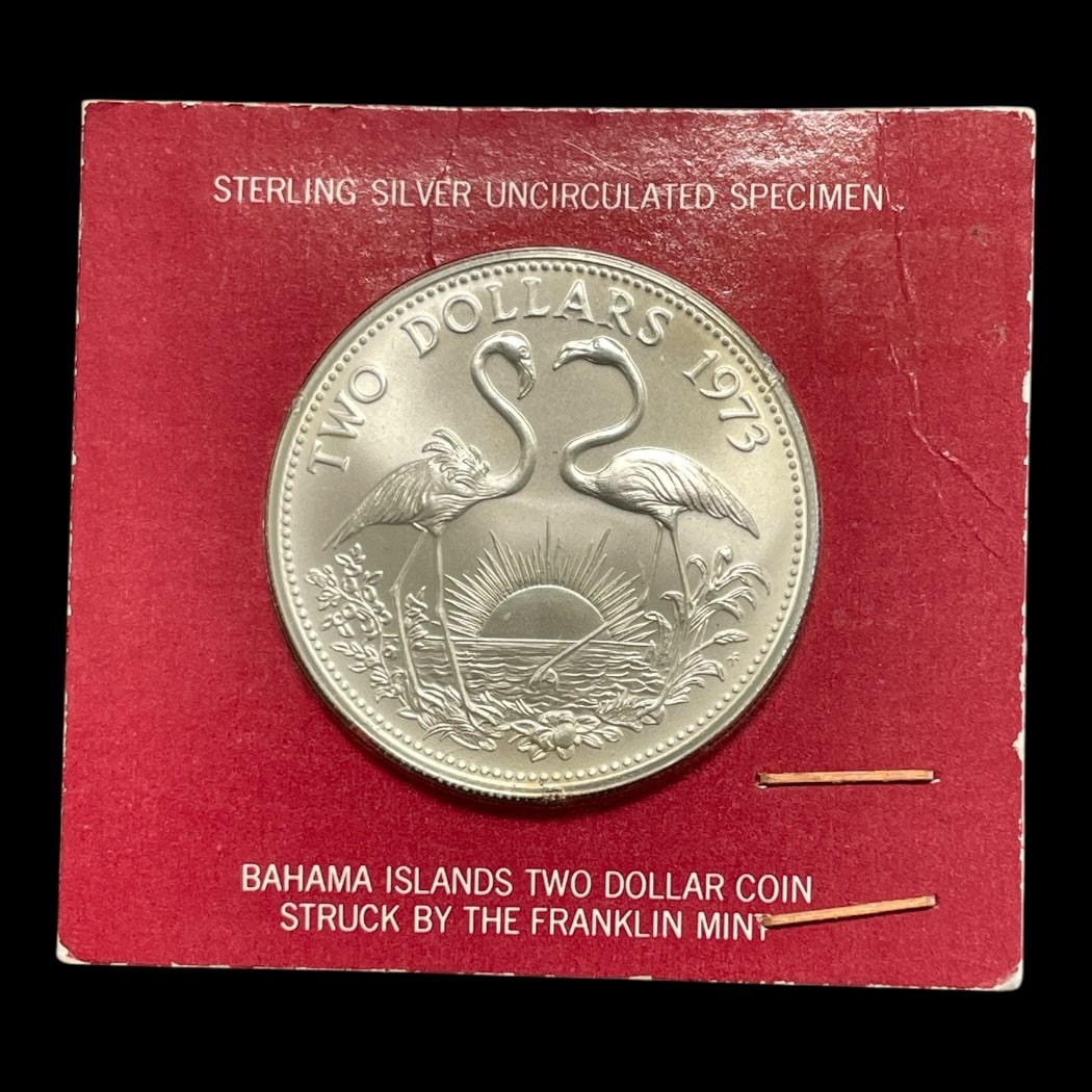 2 Dollars 1973 Bahamas Ikke-cirkulerende mønter Sølv (.925) Vægt 29,81 g