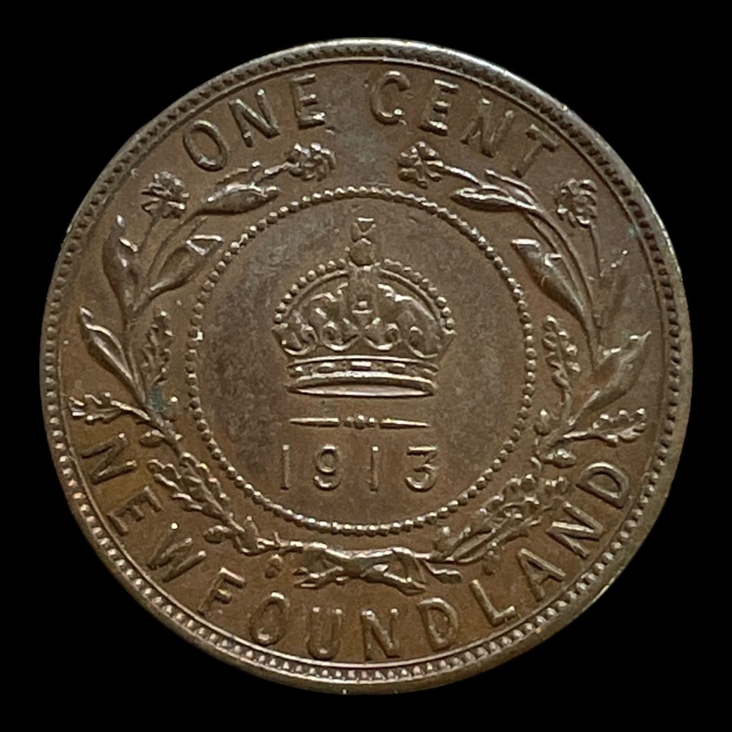 1 Cent 1913 Newfoundland (Flot) Standard cirkulationsmønter Sammensætning Bronze Vægt 5,67 Gram