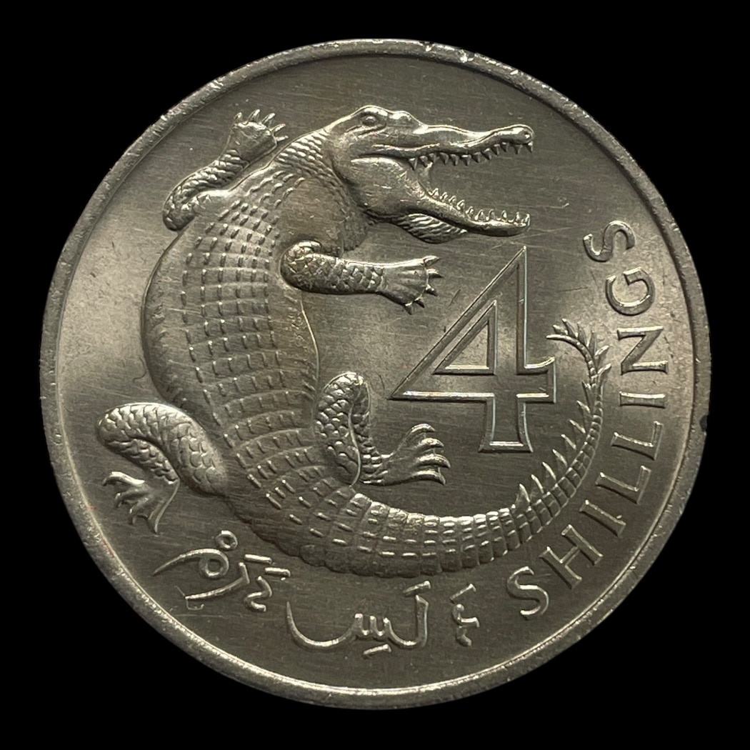 4 Shillings 1966 Gambia Standard cirkulationsmønter Sammensætning kobber-nikkel Vægt 18,14 Gram