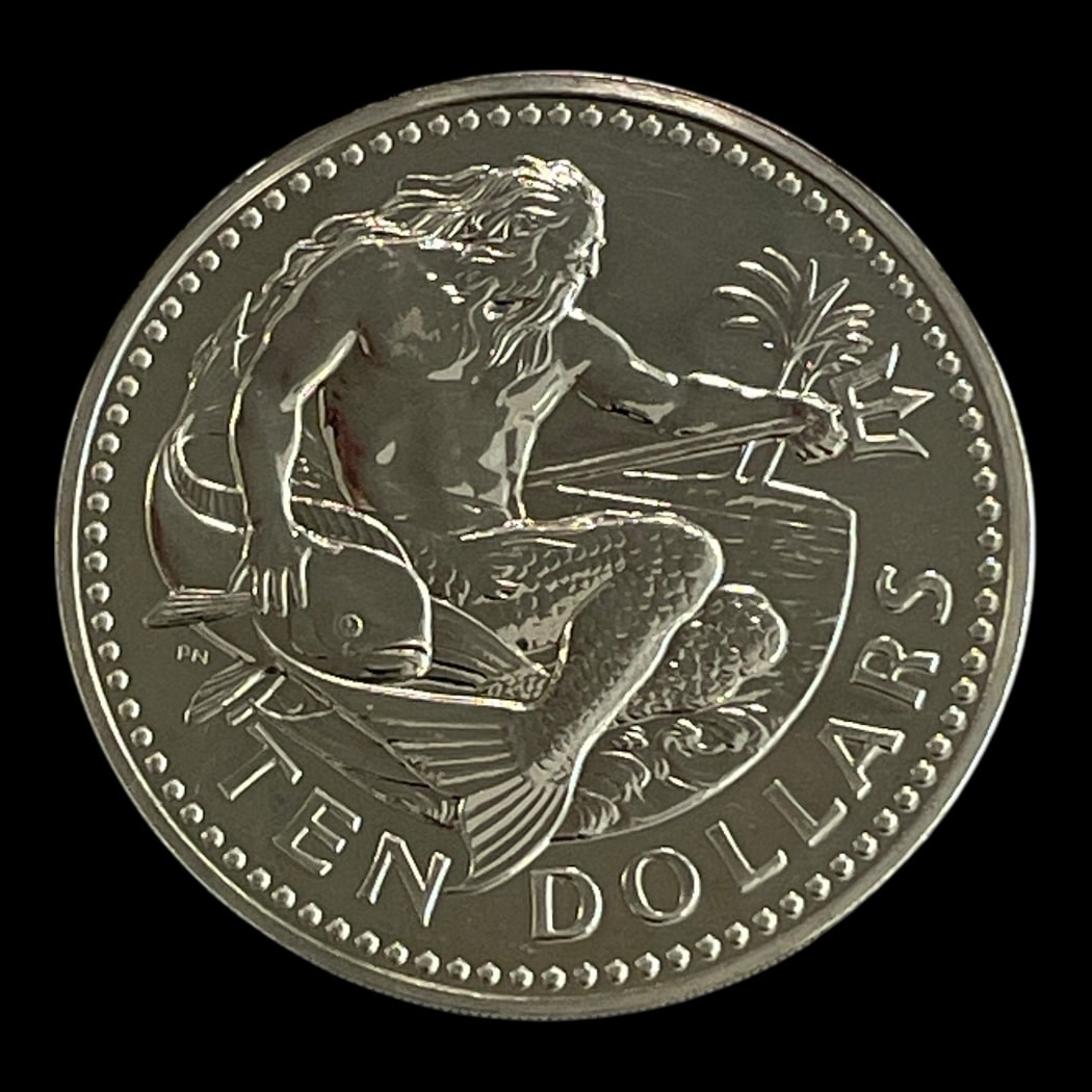10 Dollars 1979 Barbados SU Ikke-cirkulerende mønter Sammensætning kobber-nikkel Vægt 32,7 g Oplag kun 563 stk.