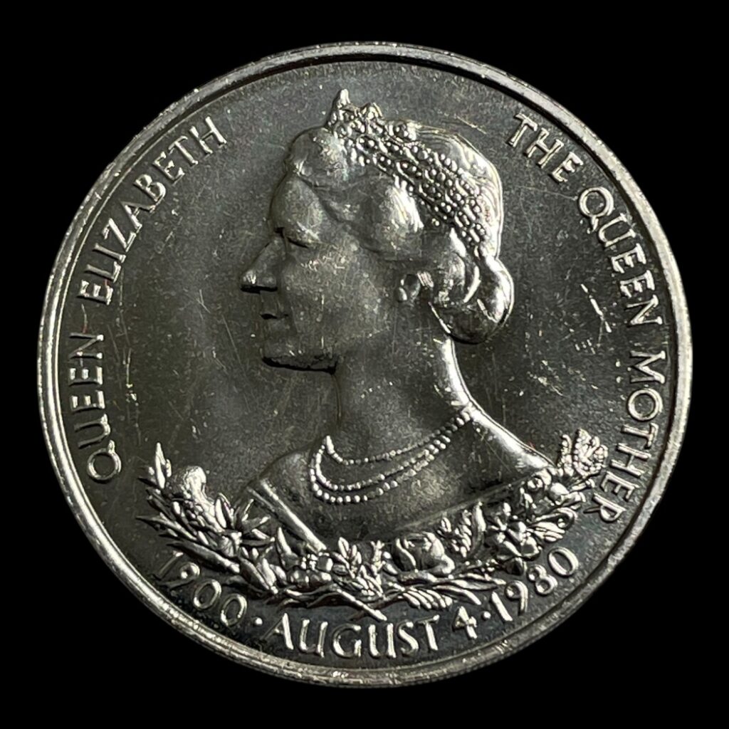 25 Pence 1980 Guernsey "Queen Mother" Ikke-cirkulerende mønter Sammensætning Kobber-nikkel Vægt 28,47 Gram