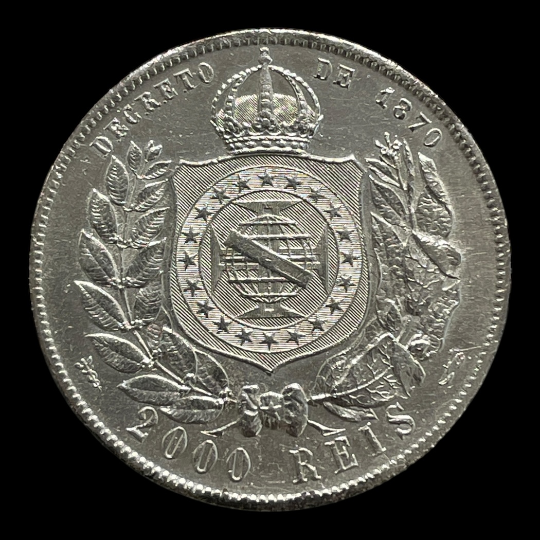 2000 Reis 1889 Brasilien Standard cirkulationsmønter Sølv (.916) Vægt 25,5 Gram