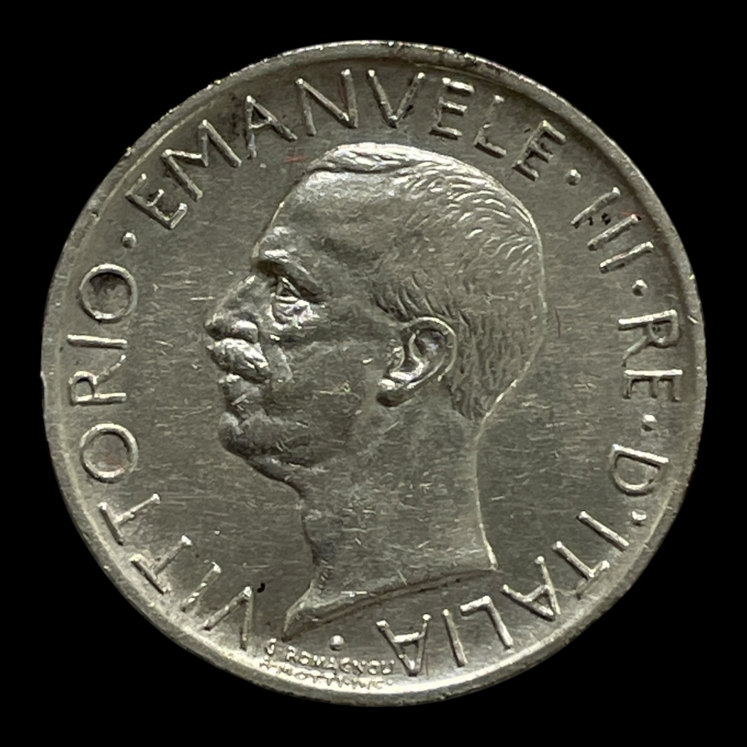 5 Lire 1929 Italien (FLOT!) Standard Cirkulationsmønter Sølv (.835) Vægt 5 Gram