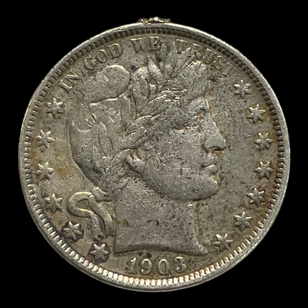 Barber Half Dollar 1903 Standardmønter Sølv (0,900) Vægt 12,5 Gram Nb: Spor efter montering