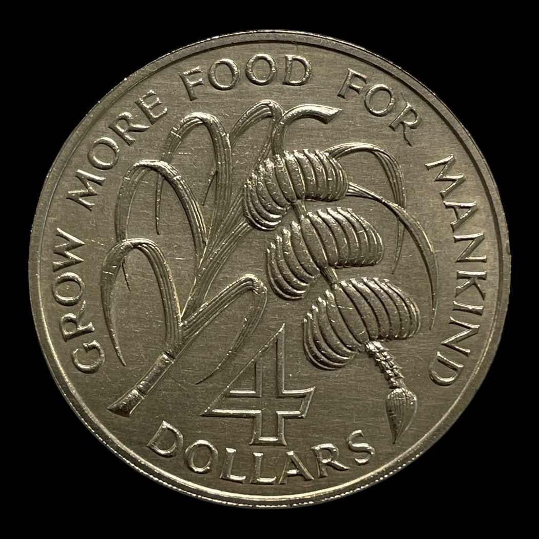 4 Dollars 1970 Montserrat - FAO Ikke-cirkulerende mønter Sammensætning kobber-nikkel Vægt 28,3 Gram