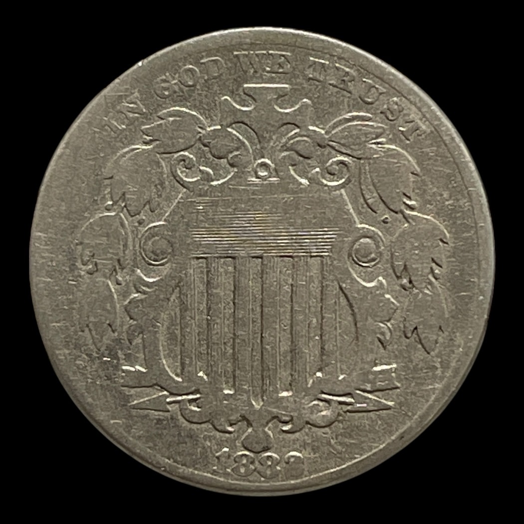 Shield nickel 1883/2 overdate rare