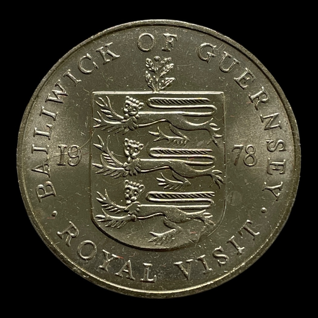 25p 1978 Guernsey - Royal Visit Ikke-cirkulerende mønter Sammensætning kobber-nikkel Vægt 28,28 Gram