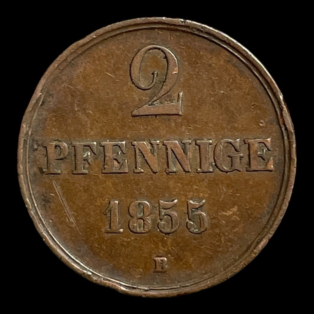 2 Pfennige 1855 B Hannover