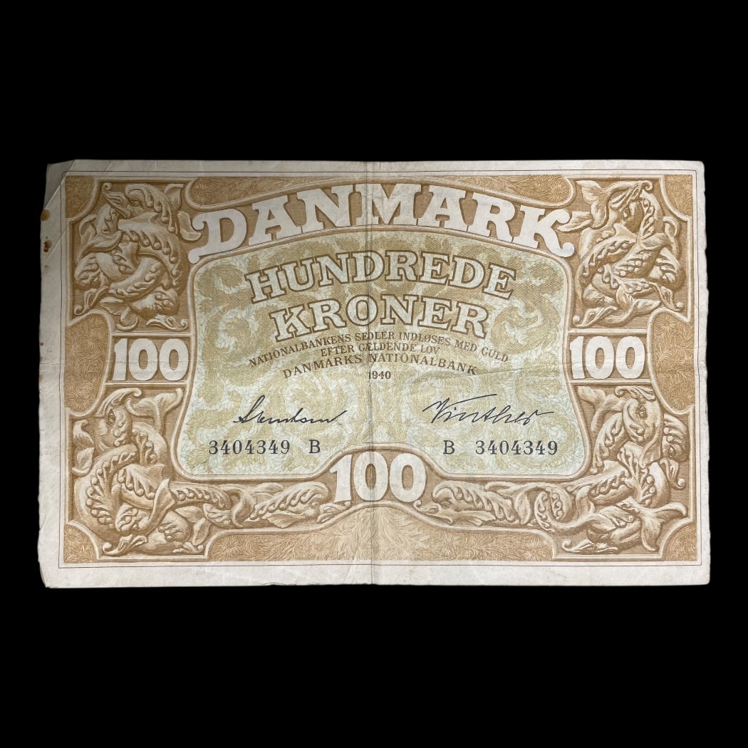100 Kr Seddel 1940 B Sieg: 111 Pick: 33 Kv: 1