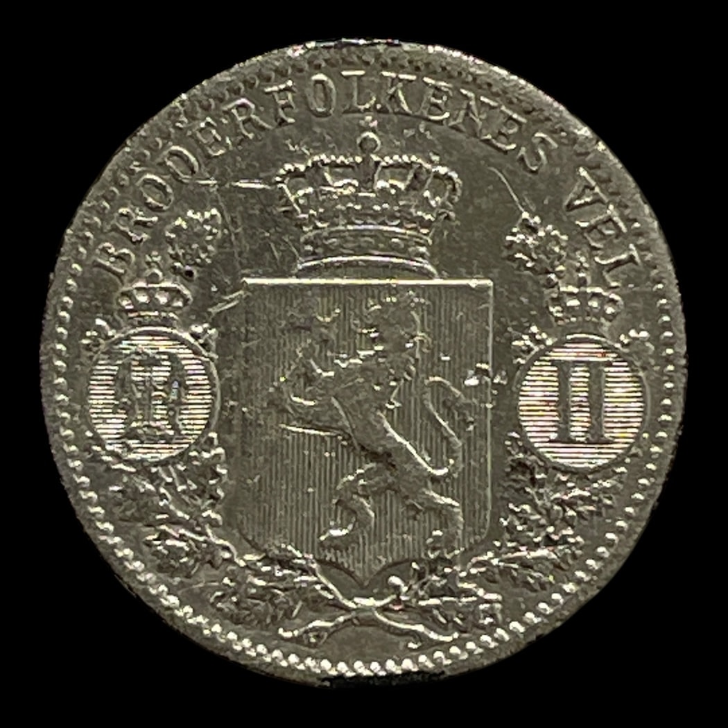 25 Øre 1899 Norge Standardmønter i omløb Sølv (.600) Vægt 2,42 g