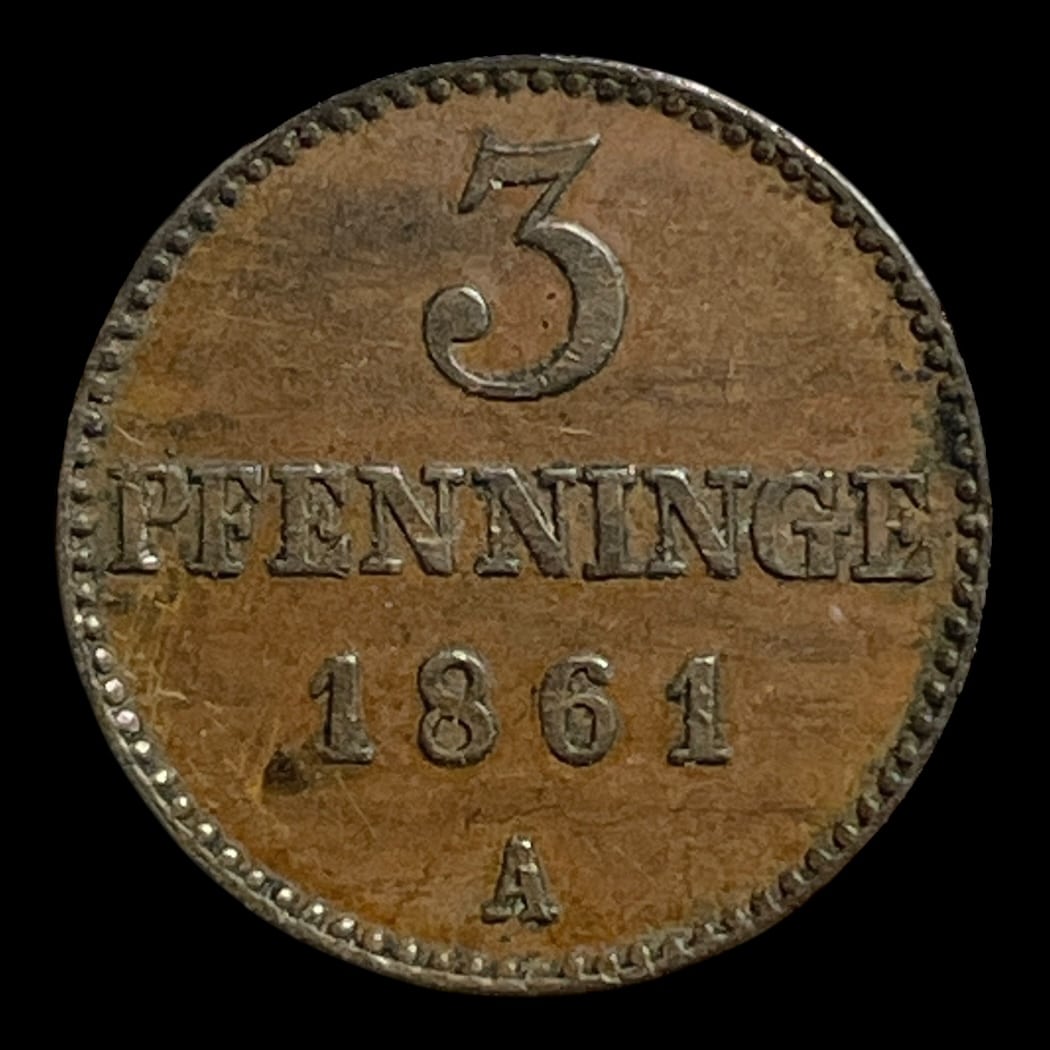 3 Pf. 1861 A Mecklenburg-Schwerin