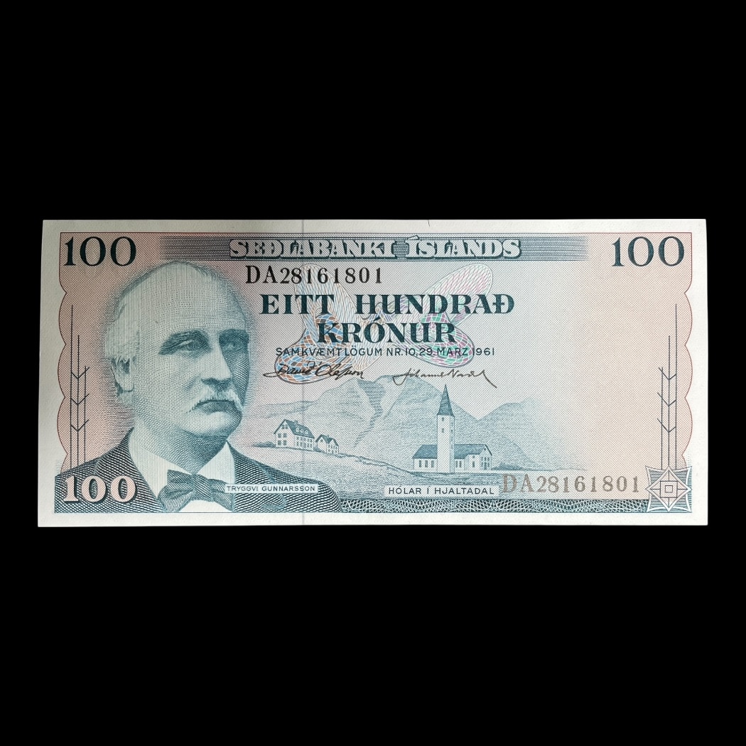 100 Kronur 1965 Island Sieg: 50 Pick: 44 Kv: Unc