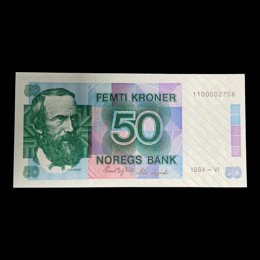 50 Kroner 1984 Norge Standard cirkulationssedler Pick: 42a Kv: Unc