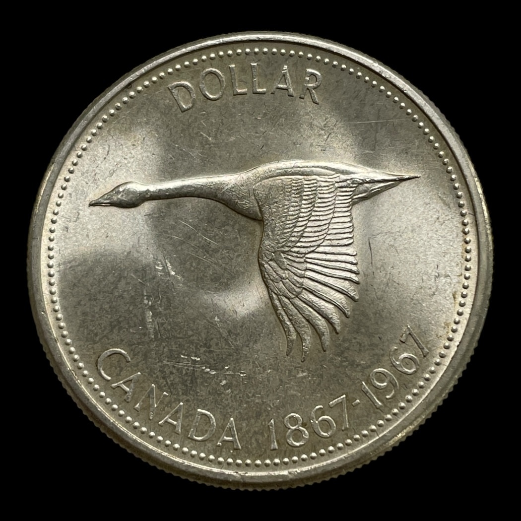 One Dollar 1967 Canada Queen Elizabeth II (1952-2022) udgivet I 1867-1967 Sølv (.800) Vægt 23.33 gram Diameter 36 mm