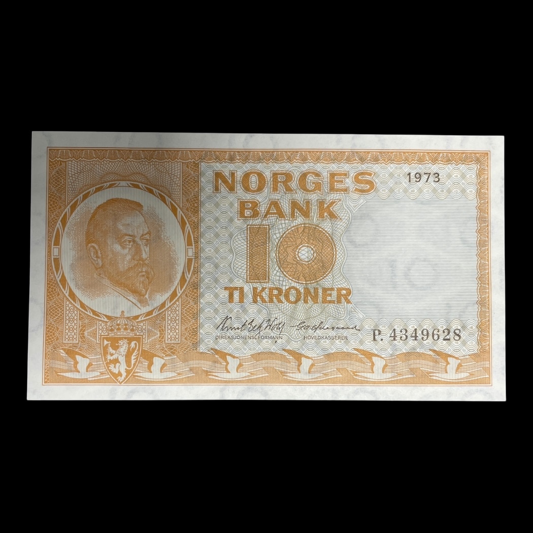 10 kroner 1973 Norge Standard cirkulations seddel Pick: 31f Kv: Unc
